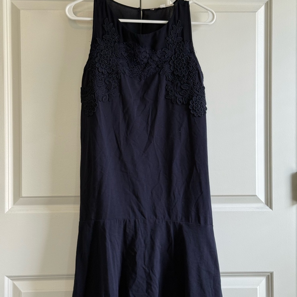 LOFT Navy Sleeveless Midi Dress